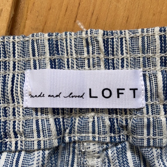 MWT Loft blue White Striped Draw String Shorts L - Picture 4 of 7